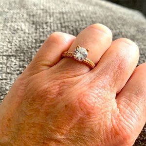 I Kt faux diamond set in rose gold plated